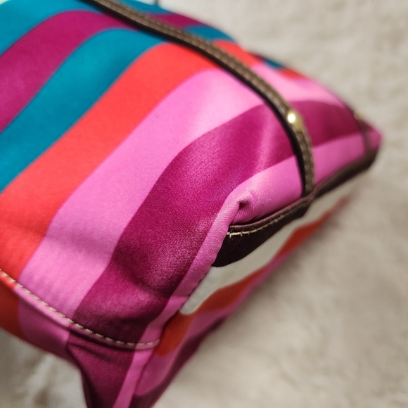 Coach Legacy Stripe Sateen Tote Bag - Picture 12 of 15
